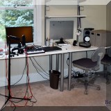 F34. 2 Contemporary desks. (Items on desk not for sale.) 